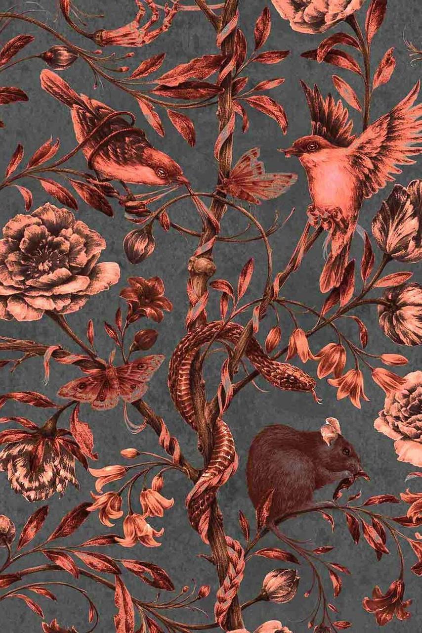 Mineheart Back to Nature Red Wallpaper WAL166